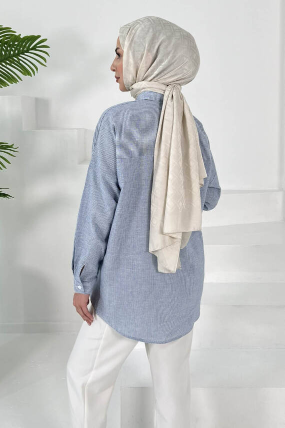 İncili Gömlek Bebe Mavi - 27033 - 6