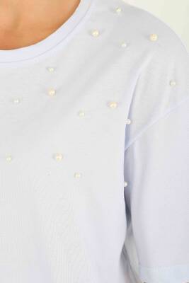 İncili Kısa Kollu T-Şhirt Bebe Mavi - 27543 - 3