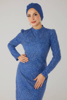 Işıltılı Abiye Elbise Indigo - 26520 - 3