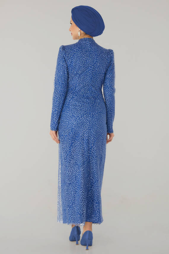 Işıltılı Abiye Elbise Indigo - 26520 - 5