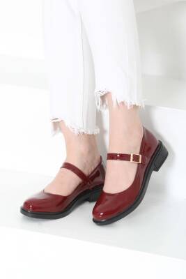 Kadın Bordo Jane Kemer Detaylı Loafer Ayakkabı - 27145 