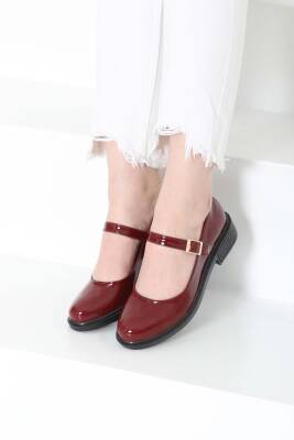 Kadın Bordo Jane Kemer Detaylı Loafer Ayakkabı - 27145 - 3