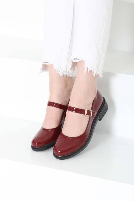 Kadın Bordo Jane Kemer Detaylı Loafer Ayakkabı - 27145 - 3