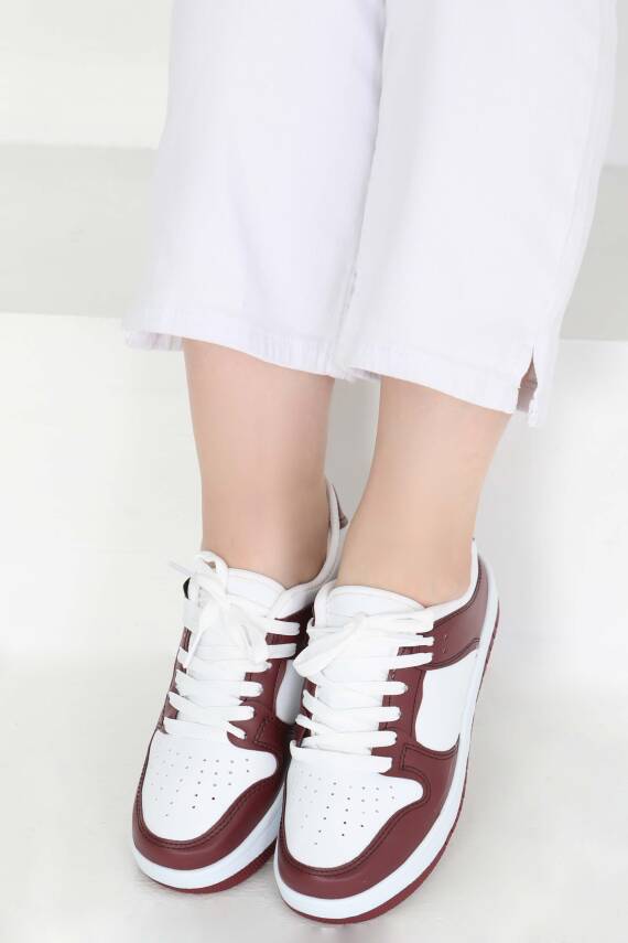 Kadın Bordo Spor Ayakkabı - 27090 - 4