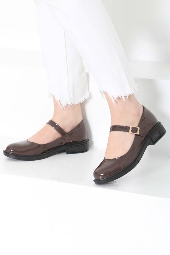 Kadın Kahve Jane Kemer Detaylı Loafer Ayakkabı - 27145 - 1