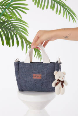 Kadın Lacivert Ayıcıklı Tote Çanta - 25936 - 1