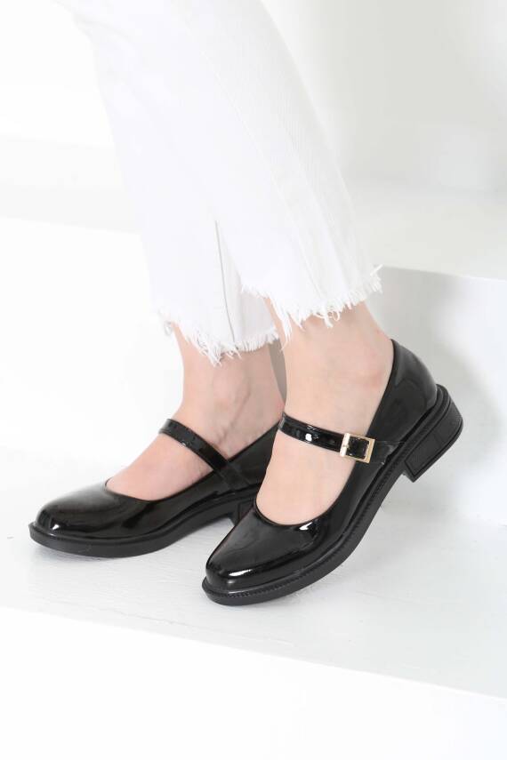 Kadın Mad Siyah Jane Kemer Detaylı Loafer Ayakkabı - 27145 - 1