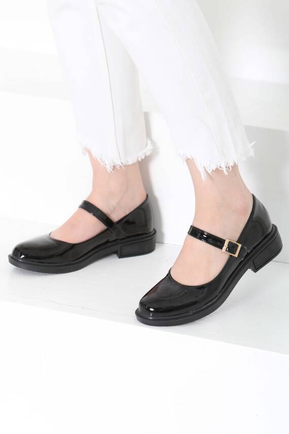 Kadın Mad Siyah Jane Kemer Detaylı Loafer Ayakkabı - 27145 - 2