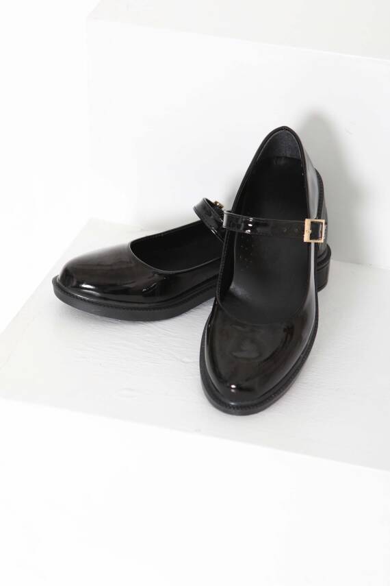 Kadın Mad Siyah Jane Kemer Detaylı Loafer Ayakkabı - 27145 - 6