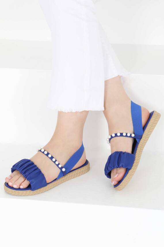 Kadın Saks İncili Sandalet - 27404 - 4