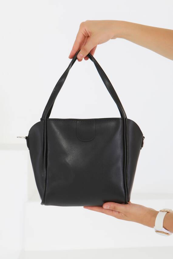 Kadın Siyah Mini Kol Çantası - 27468 - 6