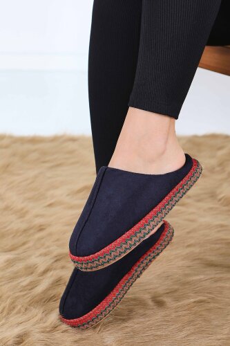 Kadın Siyah Yanları Nakışlı Ev Terliği - 27781-SIYAH - 2