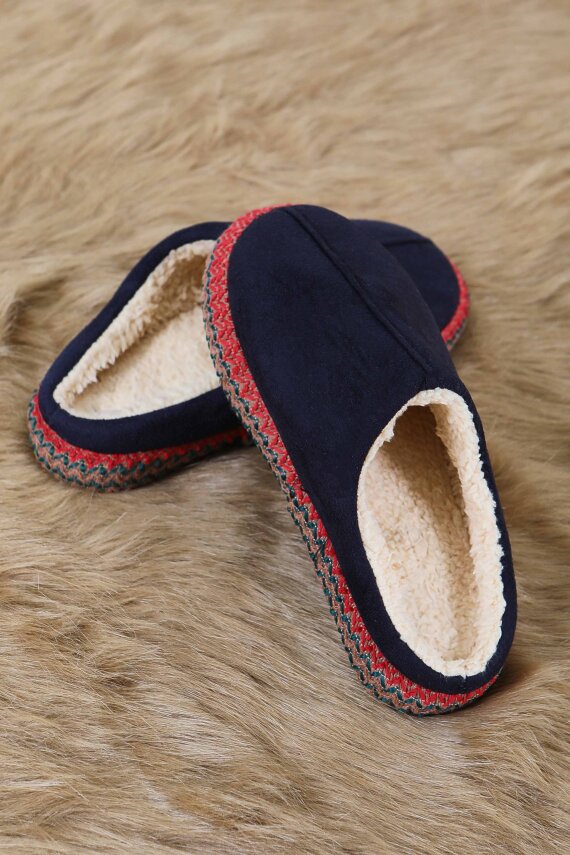 Kadın Siyah Yanları Nakışlı Ev Terliği - 27781-SIYAH - 4