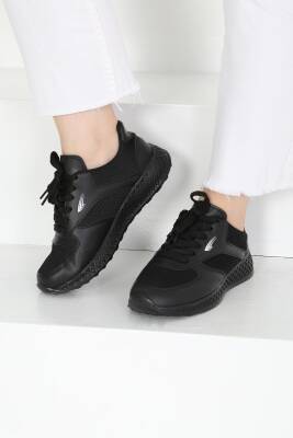 Kadın Siyah Yüksek Taban Spor Ayakkabı - 27089 - 9