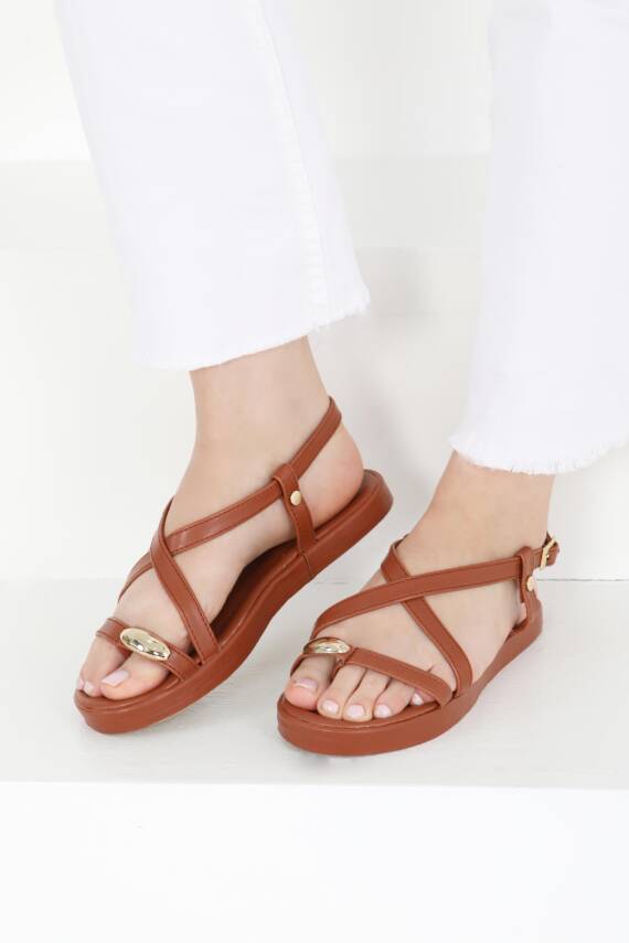 Kadın Taba Parmak Arası Sandalet - 27403 - 4