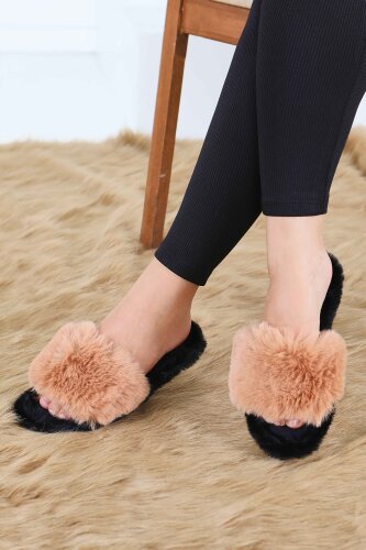 Kadın Taba Ponponlu Ev Terliği - 27782-TABA - 2