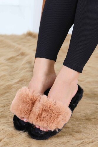 Kadın Taba Ponponlu Ev Terliği - 27782-TABA - 3