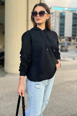 Kapsonlu Sweat Siyah - 23003 - 2