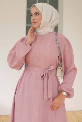 Katlı Elbise Gül - 26624 - 4