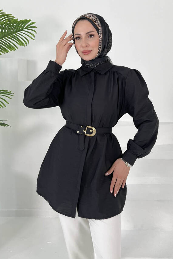 Kemerli Tunik Siyah - 27002 - 2