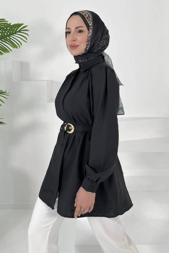 Kemerli Tunik Siyah - 27002 - 3