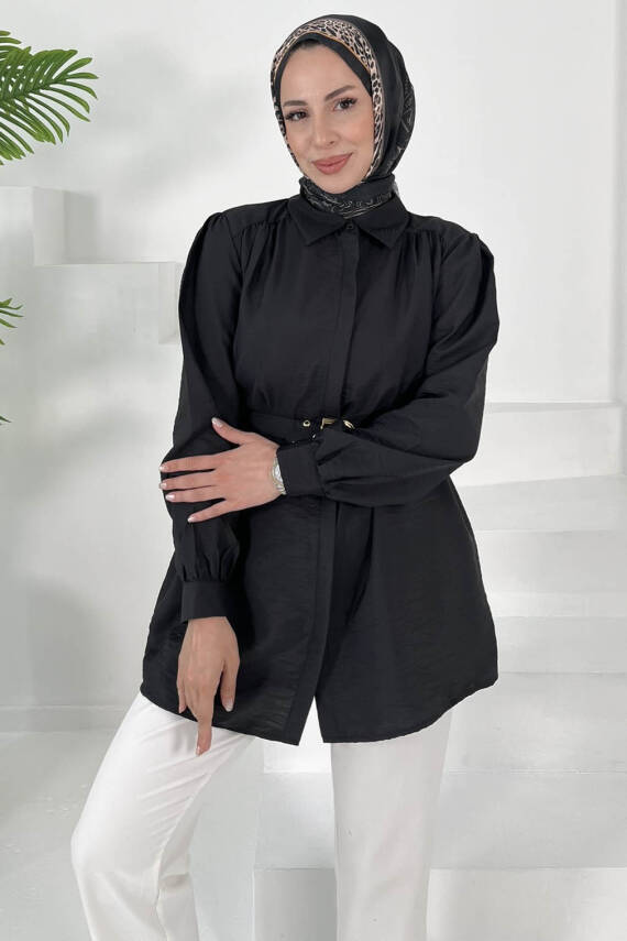 Kemerli Tunik Siyah - 27002 - 4