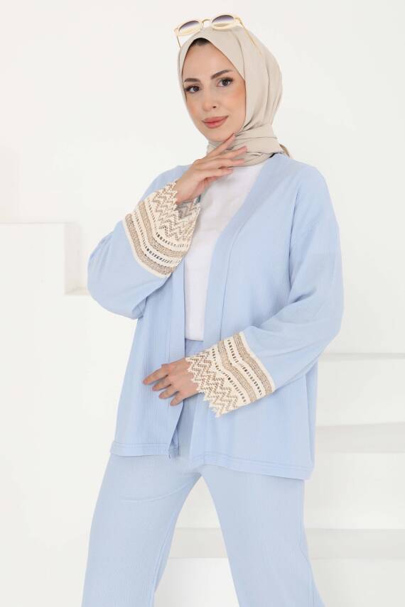 Kimono İkili Takım Bebe Mavi - 27242 - 4