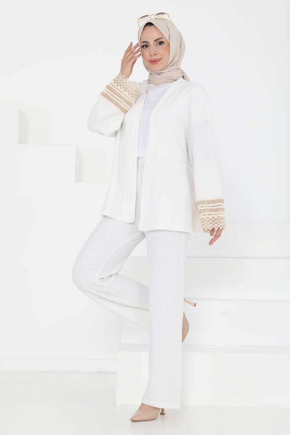 Kimono İkili Takım Ekru - 27242 - 1