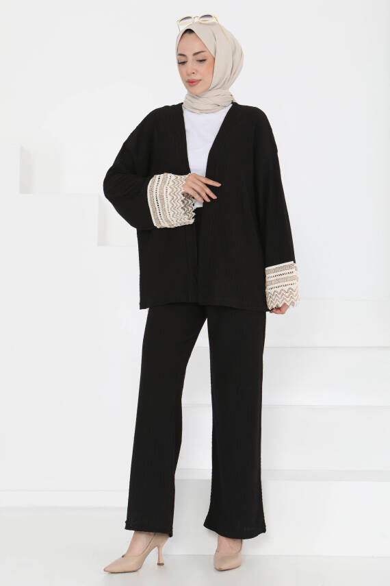 Kimono İkili Takım Siyah - 27242 - 2