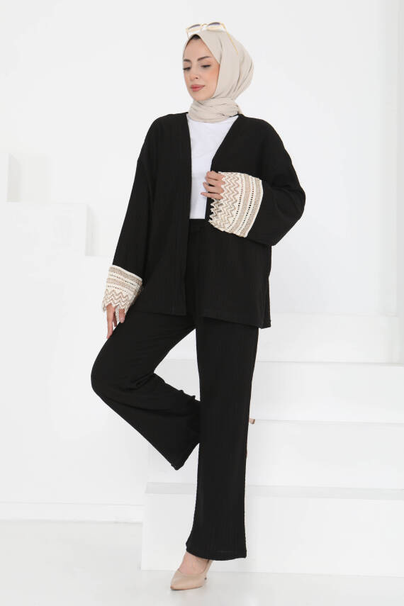 Kimono İkili Takım Siyah - 27242 - 4
