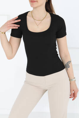 Kısa Kollu Bluz Siyah - 27235 - 1