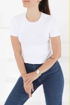 Kısa Kollu Body Beyaz - 27418 