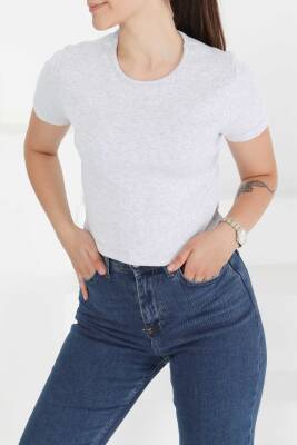 Kısa Kollu Body Gri - 27418 