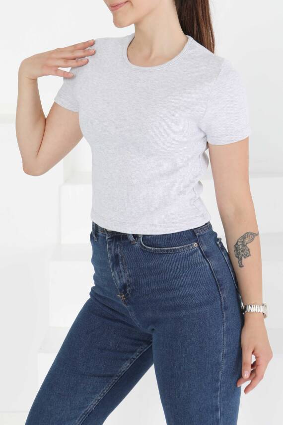 Kısa Kollu Body Gri - 27418 - 2