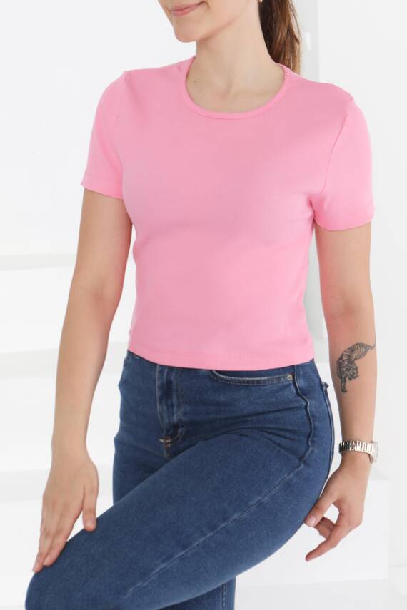 Kısa Kollu Body Pembe - 27418 - 1