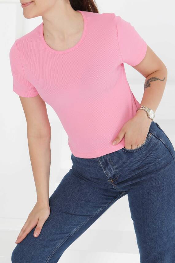 Kısa Kollu Body Pembe - 27418 - 3