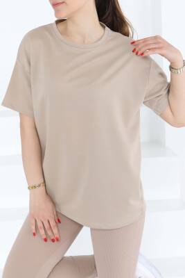 Kısa Kollu T-Şhirt Bej - 27140 - 2
