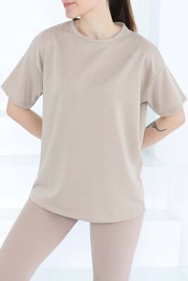 Kısa Kollu T-Şhirt Bej - 27140 - 3