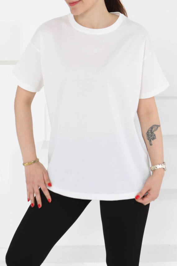 Kısa Kollu T-Şhirt Beyaz - 27140 - 4
