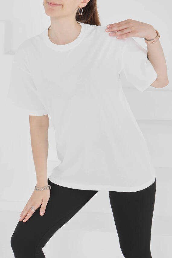Kısa Kollu T-Şhirt Beyaz - 27346 - 2