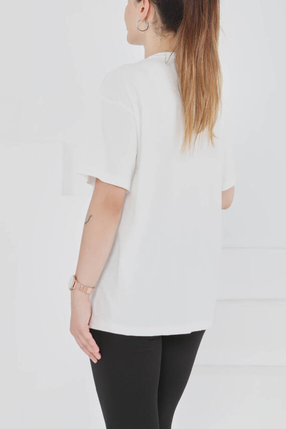 Kısa Kollu T-Şhirt Beyaz - 27346 - 5