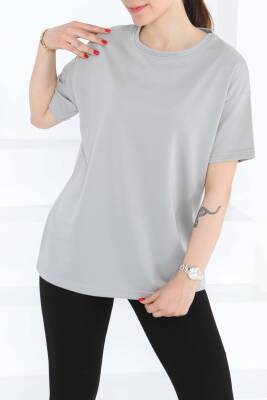 Kısa Kollu T-Şhirt Gri - 27140 