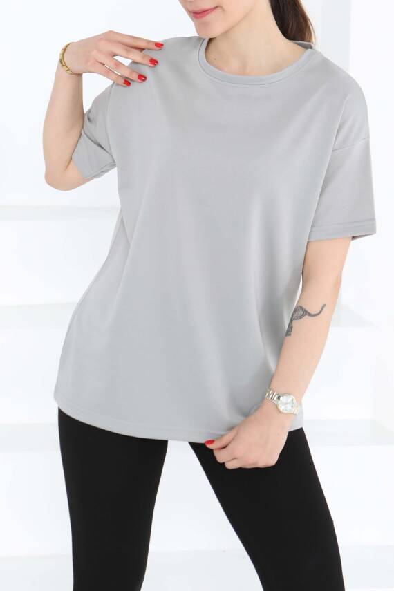 Kısa Kollu T-Şhirt Gri - 27140 - 1