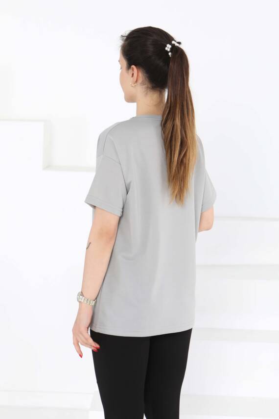 Kısa Kollu T-Şhirt Gri - 27140 - 5