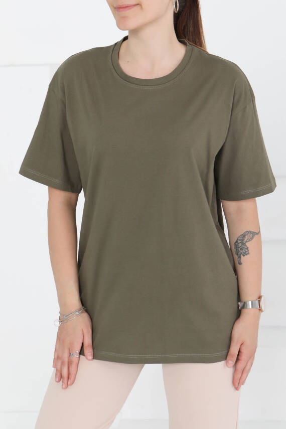 Kısa Kollu T-Şhirt Haki - 27346 - 1