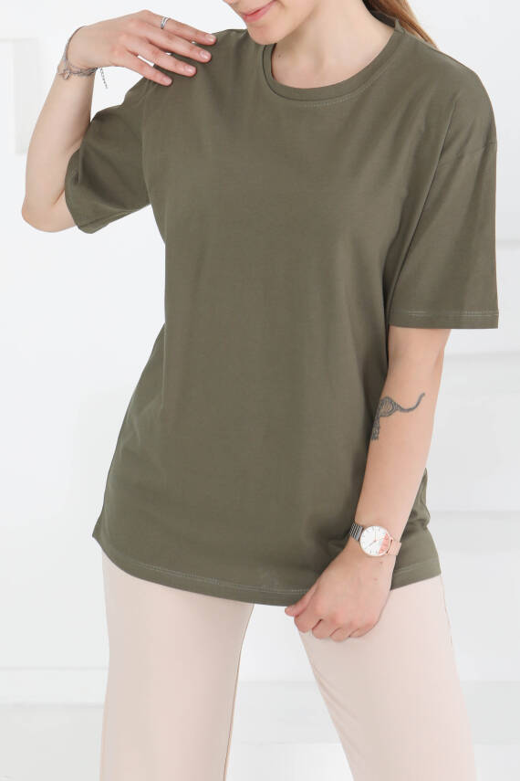 Kısa Kollu T-Şhirt Haki - 27346 - 2