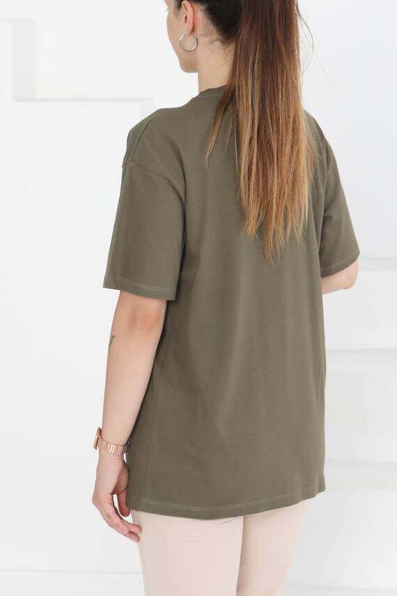 Kısa Kollu T-Şhirt Haki - 27346 - 4