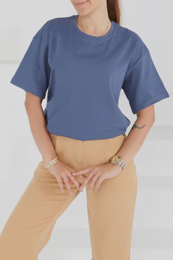 Kısa Kollu T-Şhirt Indigo - 27346 - 2