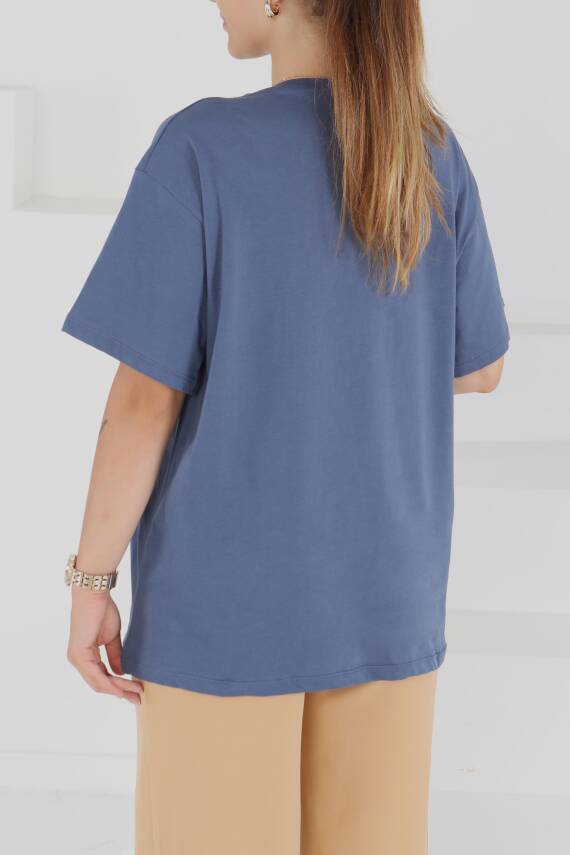 Kısa Kollu T-Şhirt Indigo - 27346 - 4