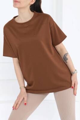Kısa Kollu T-Şhirt Kahve - 27140 - 1